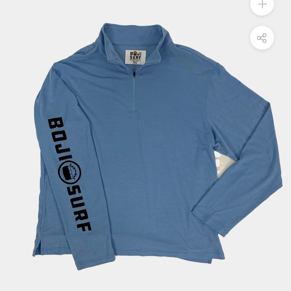 NWT Boji Surf Blue Zip Pullover Sweater